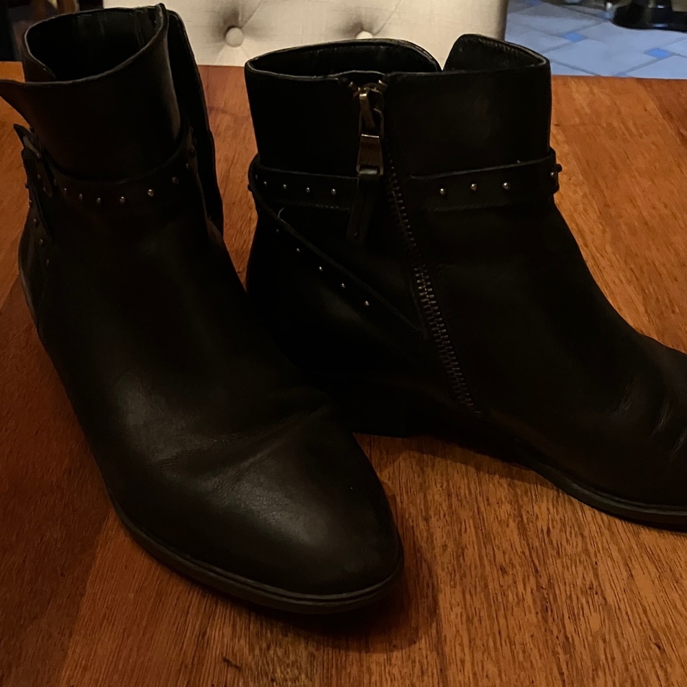 Ralph Lauren Black Studded Ankle Boots